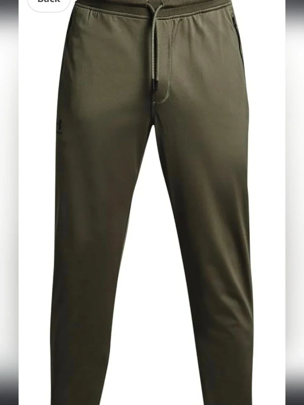 Under Armour XL Men's Olive Green Joggers with Black Waistband & Cuffs - Picture 3 of 5